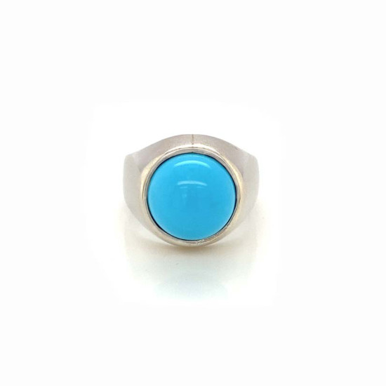 MEN SILVER RING WITH TURQUOISE