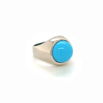 MEN SILVER RING WITH TURQUOISE