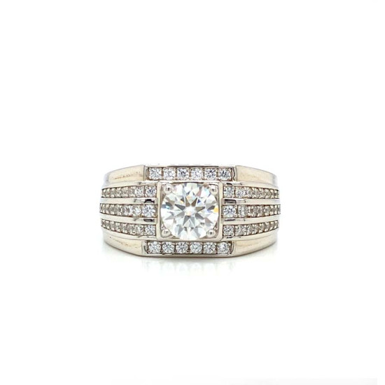 SILVER RING WITH MASONITE