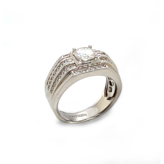 SILVER RING WITH MASONITE