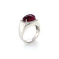 SILVER RING WITH RUBY AND TOURMALINE