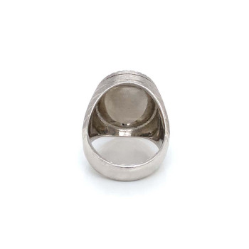  SILVER RING WITH ETHIOPIAN OPAL AND MASONITE STONE 