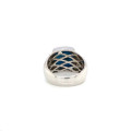 SILVER RING WITH TURQUOISE AND MASONITE STONE