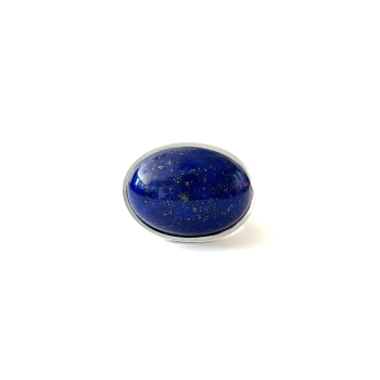 SILVER RING WITH LAPIS STONE 