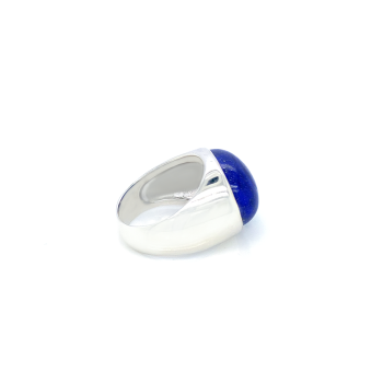 SILVER RING WITH LAPIS STONE 