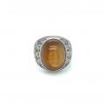 Men silver Ring with Sun stone 