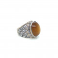 Men silver Ring with Sun stone 