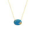 GOLD PLATED TURQUOISE NECKLACE WITH BUTTERFLIY LOGO GOLD PLATED TURQUOISE NECKLACE WITH BUTTERFLIY LOGO