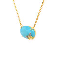 GOLD PLATED TURQUOISE NECKLACE WITH BUTTERFLIY LOGO GOLD PLATED TURQUOISE NECKLACE WITH BUTTERFLIY LOGO