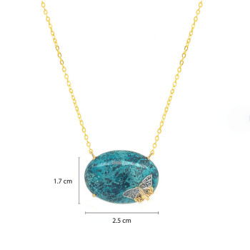 GOLD PLATED CRISCOLA NECKLACE WITH BUTTERFLIY LOGO