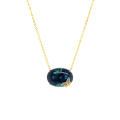GOLD PLATED AZURITE NECKLACE WITH BUTTERFLIY LOGO GOLD PLATED AZURITE NECKLACE WITH BUTTERFLIY LOGO