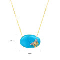 GOLD PLATED TURQUOISE NECKLACE WITH BUTTERFLIY LOGO