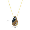 GOLD PLATED JASPER NECKLACE WITH BUTTERFLIY LOGO