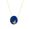 GOLD PLATED LAPS NECKLACE WITH BUTTERFLIY LOGO