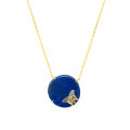 GOLD PLATED LAPS NECKLACE WITH BUTTERFLIY LOGO