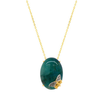 GOLD PLATED CRISCOLA NECKLACE WITH BUTTERFLIY LOGO