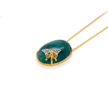 GOLD PLATED CRISCOLA NECKLACE WITH BUTTERFLIY LOGO