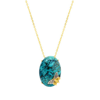 GOLD PLATED CRISCOLA NECKLACE WITH BUTTERFLIY LOGO