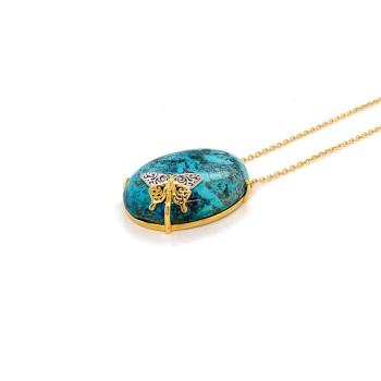 GOLD PLATED CRISCOLA NECKLACE WITH BUTTERFLIY LOGO