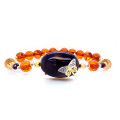 GOLD PLATED BRACELET WITH JASPER , AMBER , CITRINE , PEARLS AND QUARTZ GOLD PLATED BRACELET WITH JASPER , AMBER , CITRINE , PEARLS AND QUARTZ