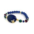 18K GOLD PLATED AZURITE BRACELET WITH MALACHITE , LAPIS , RUBI AGATE AND KYANITE 18K GOLD PLATED AZURITE BRACELET WITH MALACHITE , LAPIS , RUBI AGATE AND KYANITE