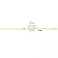  Bracelet Gold 18K with White Seashell Butterfly ( small size )