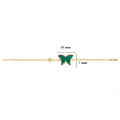 18K Gold Bracelet With Green Agate Butterfly Shaped ( small size ) 