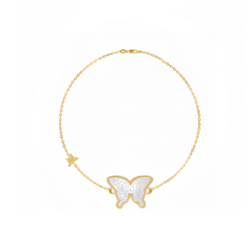 White Seashell Glanz Butterfly bracelete ( medium size )