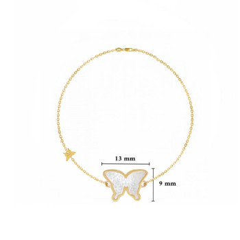 White Seashell Glanz Butterfly bracelete ( medium size )