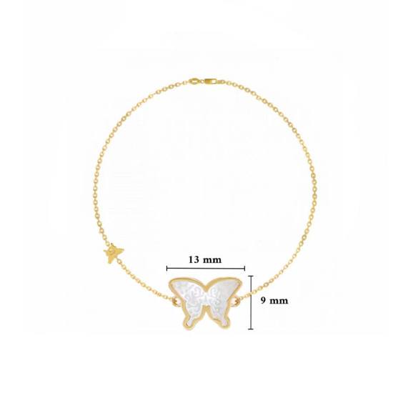 White Seashell Glanz Butterfly bracelete ( medium size )