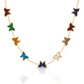 GOLD CHAIN 18K WITH COLORED BUTTERFLIES