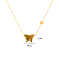 TigerEye Glanz Butterfly necklace, 18k Gold ( medium size )