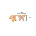 18k Gold earring Glanz Butterfly with Pink Quartz ( small size )