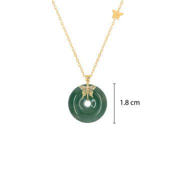 GOLD CHAIN 18K WITH JAIDE STONE ( small size )