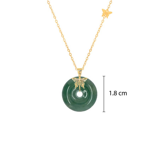 GOLD CHAIN 18K WITH JAIDE STONE ( small size )