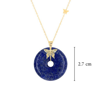 GOLD CHAIN 18K WITH LAPIS STONE ( medium size )