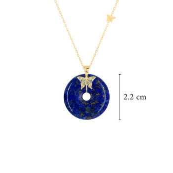 GOLD CHAIN 18K WITH LAPIS STONE ( small size )