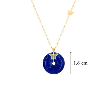 GOLD CHAIN 18K WITH LAPIS STONE ( small size )