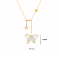 White Seashell ( freedom ) Glanz Butterfly Neckless, With Small Butterfly Studded With 23 Pieces Of Diamond,18K Gold ( large size ) White Seashell ( freedom ) Glanz Butterfly Neckless, With Small Butterfly Studded With 23 Pieces Of Diamond,18K Gold ( large size )
