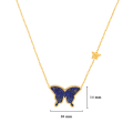 Lapis Butterfly Neckless, 18K Gold ( large size )