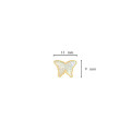 WHITE MOP BUTTERFLY RING CHAIN ( MEDIUM ) ,18K GOLD