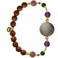 Pound bracelet with amethyst, green agate, cherry quartz, garnet and coke