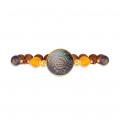 Silver Bracelet made of Saudi prominent black pound shell with Yellow Agate, Garnet, Amastrin, and Coke Wood Silver Bracelet made of Saudi prominent black pound shell with Yellow Agate, Garnet, Amastrin, and Coke Wood