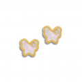 gold Earring made by seashell butterfly shape with diamond    