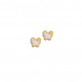 gold Earring made by seashell butterfly shape with diamond    