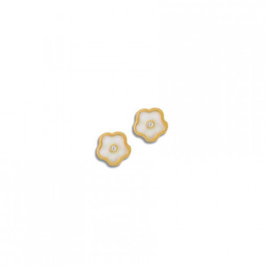 gold Earring made by seashell with diamond