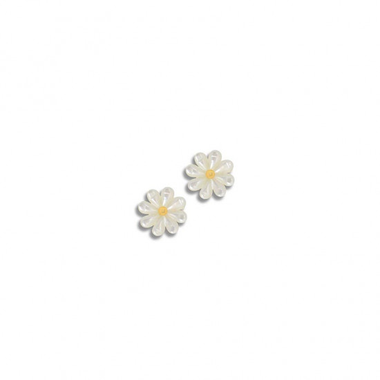 gold Earring made by seashell with flower shape