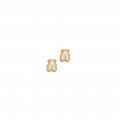 gold Earring made by seashell with bear shape with diamond