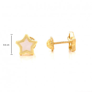 GOLD EARRING STAR WITH SEASHELL