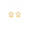 GOLD EARRING STAR WITH SEASHELL